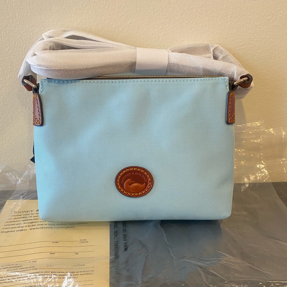 Dooney and Burke light blue crossbody Pouchette